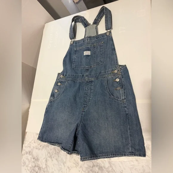 Levi's Vintage Women's Denim Short
Overalls Size M Blue Jean - Picture 5 of 16